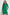 Green Cut-Out Waist Rib Knit Long Sleeve Midi Dress